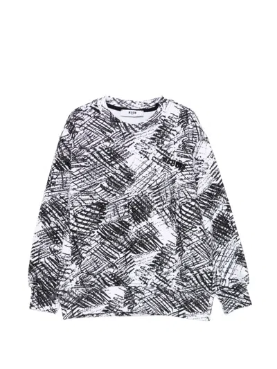 Msgm Kids' Long-sleeved Patterned Top In Multi