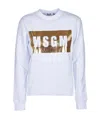 Msgm Long-sleeved Round-neck Sweater In White