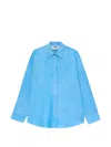 Msgm Long-sleeved Shirt In Blue
