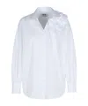 Msgm Cotton Shirt Ruffle Detail In White