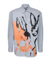 Msgm Long-sleeved Striped Shirt In Blue