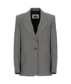 Msgm Wool Blend Tailored Single Breast Jacket In Gray
