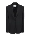 Msgm Tailored Black Jacket With Single Button Closure In Black