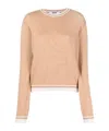 Msgm Long-sleeved Sweater In Nude