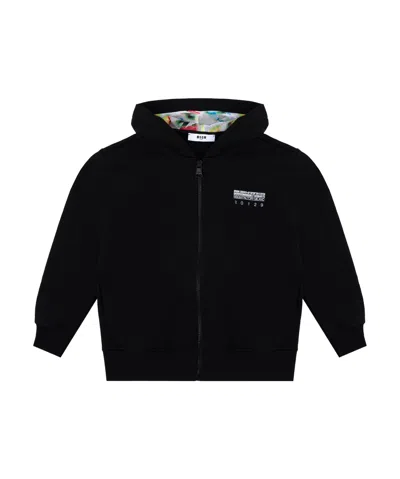 Msgm Long-sleeved Sweater In Black