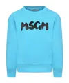 Msgm Long-sleeved Sweater In Blue