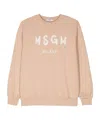 Msgm Logo-print Cotton Sweatshirt In Nude