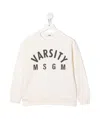 Msgm Varsity Logo-print Sweatshirt In White