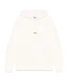 Msgm White Cotton Hoodie With Black Logo In White