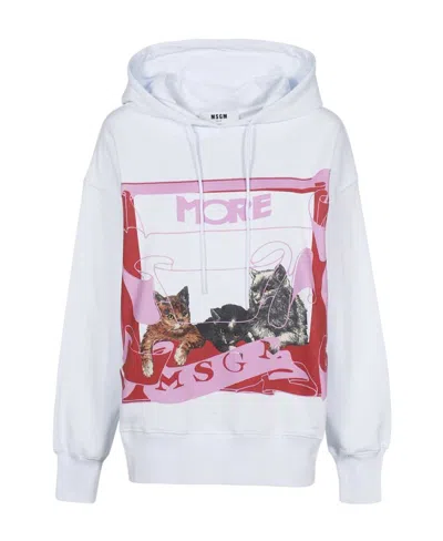 Msgm Long-sleeved Sweater In White
