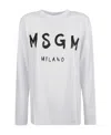 Msgm Long-sleeved T-shirt In White