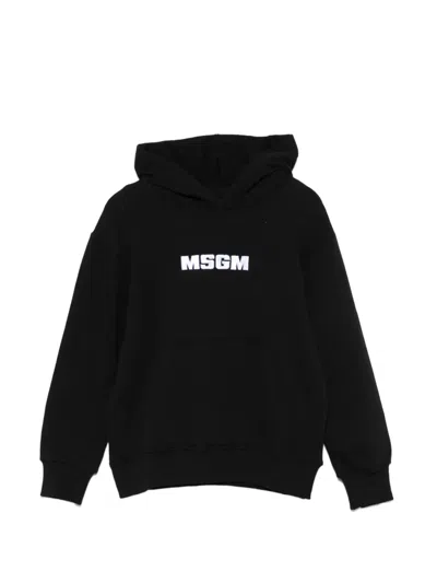 Msgm Long-sleeves Hoodie In Black