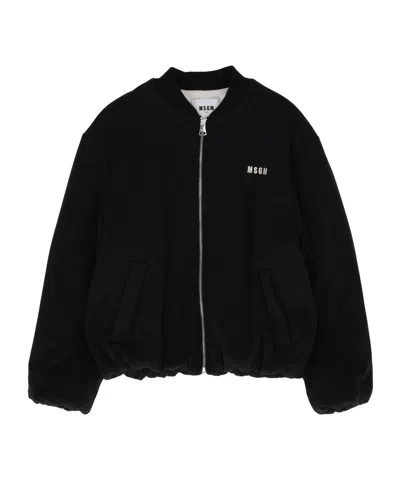 Msgm Long-sleeve Casual Jacket In Black