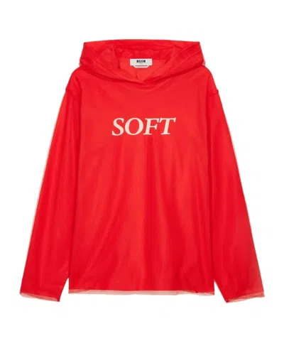Msgm Long-sleeve Hoodie In White