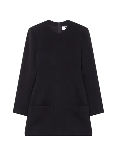 Msgm Long-sleeve Mini Dress In Black
