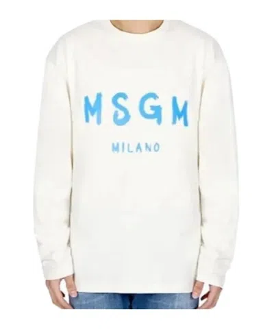 Msgm Long-sleeve Sweatshirt In White