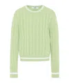 Msgm Long-sleeved Knitted Pullover In Green