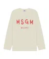 Msgm Long-sleeved T-shirt In Neutral