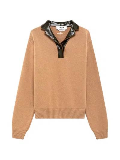 Msgm Langärmeliger Pullover In Brown