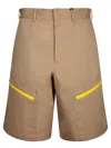 Msgm Relaxed Fit Bermuda Shorts With Zippered Pockets In Beige