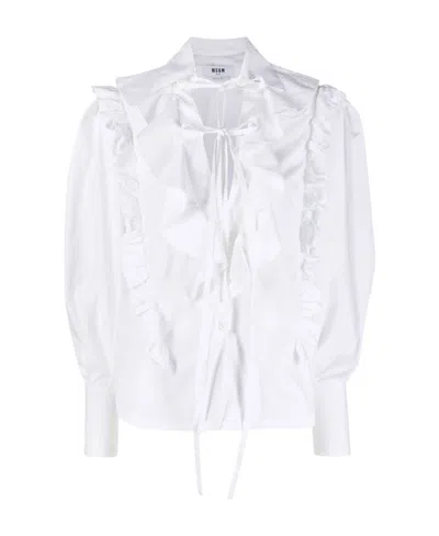 Msgm Lotus Leaf Trimmed Blouse