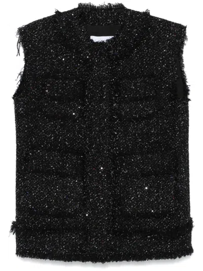 Msgm Gilet Con Dettaglio Lurex In Black