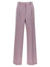 Msgm Lurex Pinstriped Wide Leg Trousers With Pleated Front