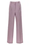 Msgm Lurex Pinstriped Wide Leg Trousers With Pleated Front