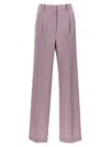 Msgm Lurex Pinstriped Wide Leg Trousers With Pleated Front