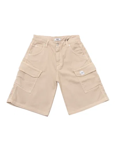 Msgm Lyocell Bull Bermuda Girl In Brown