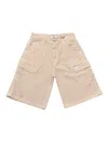 Msgm Logo-patch Cargo Shorts In Neutral