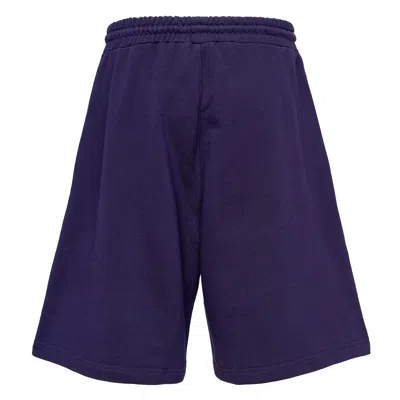 Msgm Macrame Sun Patch Shorts In Purple