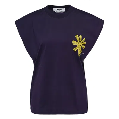 Msgm Macrame Sun Patch Tank In Purple