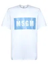 Msgm Macro Logo White Blue T-shirt In White