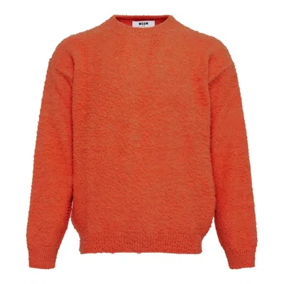 Msgm Maglia Sweatshirt Jumper In Orange