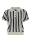 Msgm White Cropped Top With Sequins In Fabric Woman In White