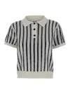 Msgm White Cropped Top With Sequins In Fabric Woman In White