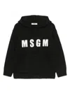 Msgm Logo-embroidered Hoodie In Black