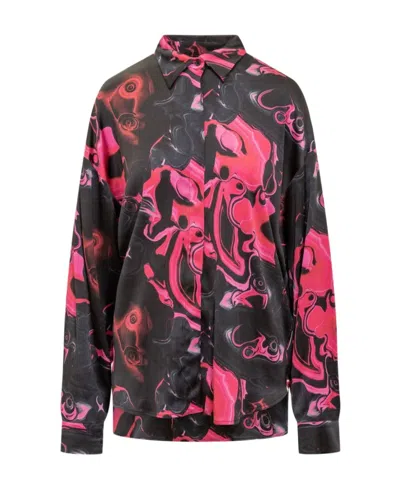MSGM MSGM ALLOVER GRAPHIC PRINTED LONG-SLEEVED SHIRT