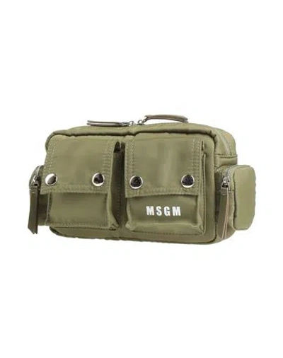 Msgm Man Belt Bag Military Green Size - Nylon