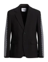 Msgm Man Blazer Black Size 38 Virgin Wool, Elastane