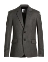 Msgm Man Blazer Charcoal Size 44 Virgin Wool, Polyester In Gray