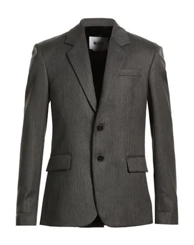 Msgm Man Blazer Charcoal Size 44 Virgin Wool, Polyester In Gray