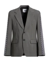 Msgm Man Blazer Grey Size 38 Virgin Wool, Elastane In Gray
