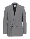 Msgm Man Blazer Grey Size 42 Virgin Wool, Elastane