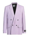 Msgm Man Blazer Mauve Size 36 Viscose, Polyester, Elastane In Purple