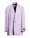 Msgm Man Blazer Lilac Size 38 Viscose, Polyester, Elastane In Purple