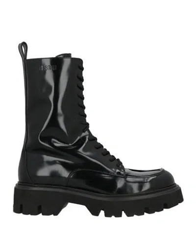 Msgm Man Boot Black Size 6 Leather