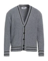 Msgm Man Cardigan Grey Size M Virgin Wool, Acrylic In Grey