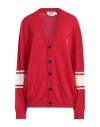 Msgm Man Cardigan Red Size L Virgin Wool